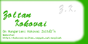 zoltan kokovai business card